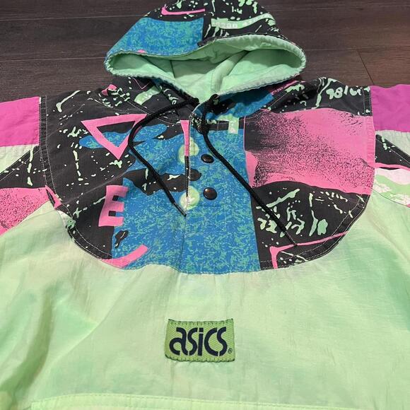 Vintage Asics Neon Pullover Windbreaker - Picture 3 of 5